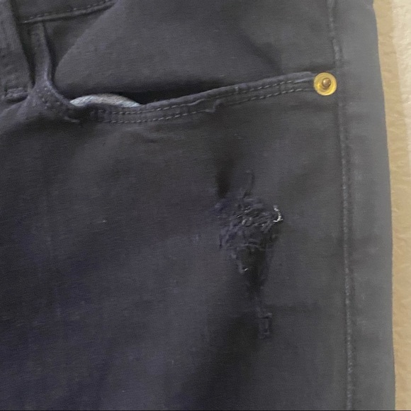 Frame‎ Denim Le Skinny de Jeanne Black Ripped Skinny Jeans - Picture 7 of 16